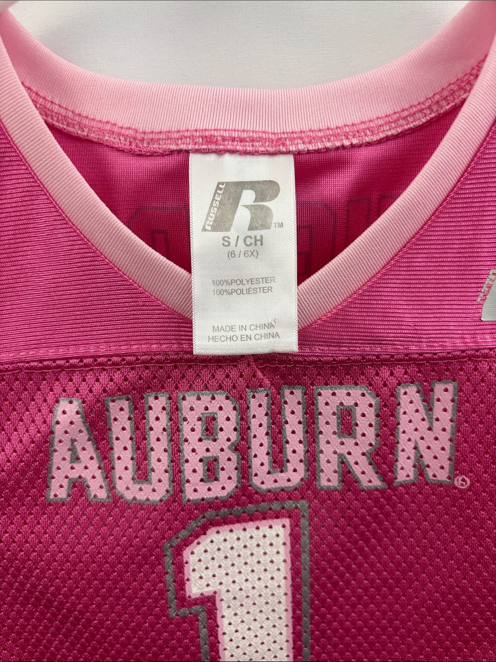 Auburn Tigers College Football Jersey War Eagle Kids Youth Girls Size 6/6x pink - Picture 3 of 6